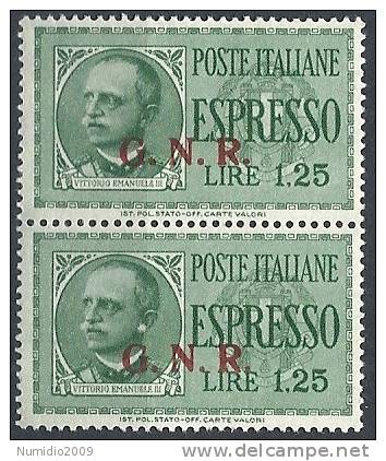 1943-44 RSI ESPRESSO BRESCIA 1,25 LIRE II TIPO VARIETà LEGGI MNH ** - RSI006 - Posta Espresso