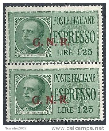 1943-44 RSI ESPRESSO BRESCIA 1,25 LIRE II TIPO VARIETà LEGGI MNH ** - RSI007-2 - Poste Exprèsse