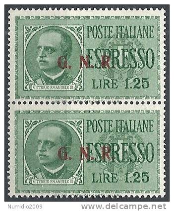 1943-44 RSI ESPRESSO BRESCIA 1,25 LIRE III TIPO VARIETà LEGGI MNH ** - RSI009-2 - Express Mail