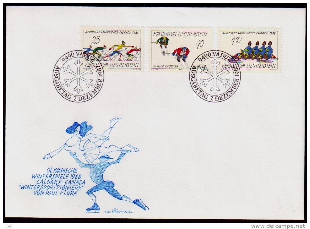 Liechtenstein 1987 - Olympische Winterspiele 1988, Calgary -  FDC ETB - Sommer 1988: Seoul