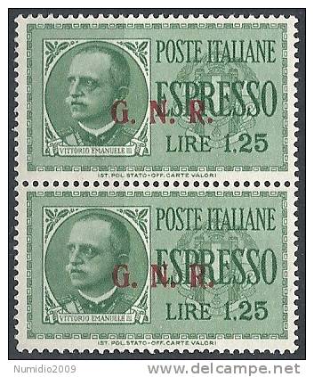 1943-44 RSI ESPRESSO BRESCIA 1,25 LIRE III TIPO VARIETà LEGGI MNH ** - RSI017 - Express Mail