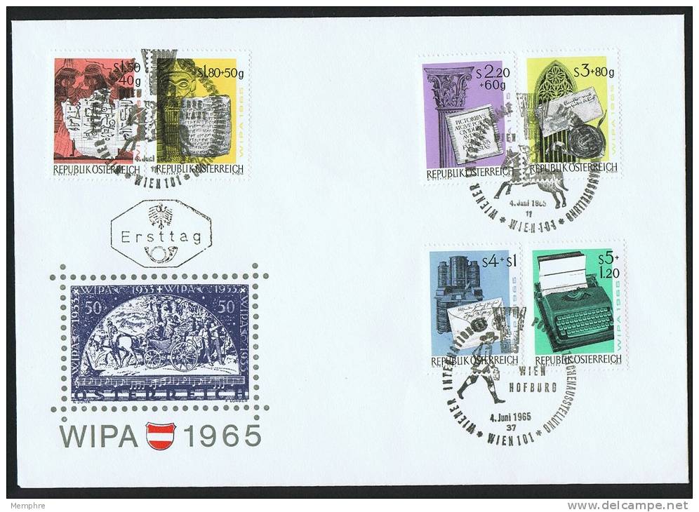 1965  Histoire De La Lettre Emise Pour WIPA 1965 Sur 1 FDC - FDC