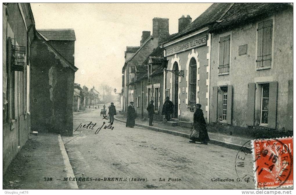 36-MEZIERES EN BRENNE...LA POSTE...CPA ANIMEE - Other & Unclassified