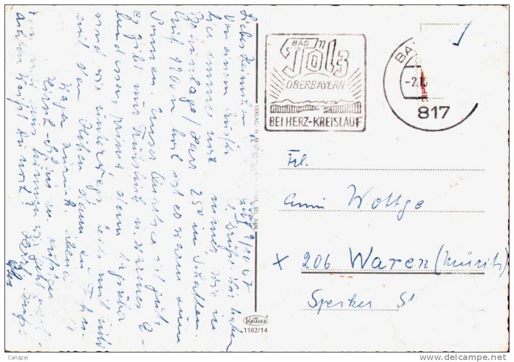 AK Vier-Seen-Fahrt, Gel 1967 (Stempel Bad Tölz) - Bad Toelz