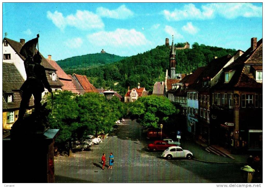 AK Weinheim, Marktplatz Mit Wachenburg Und Ruine Windeck, Gel 1971 - Weinheim