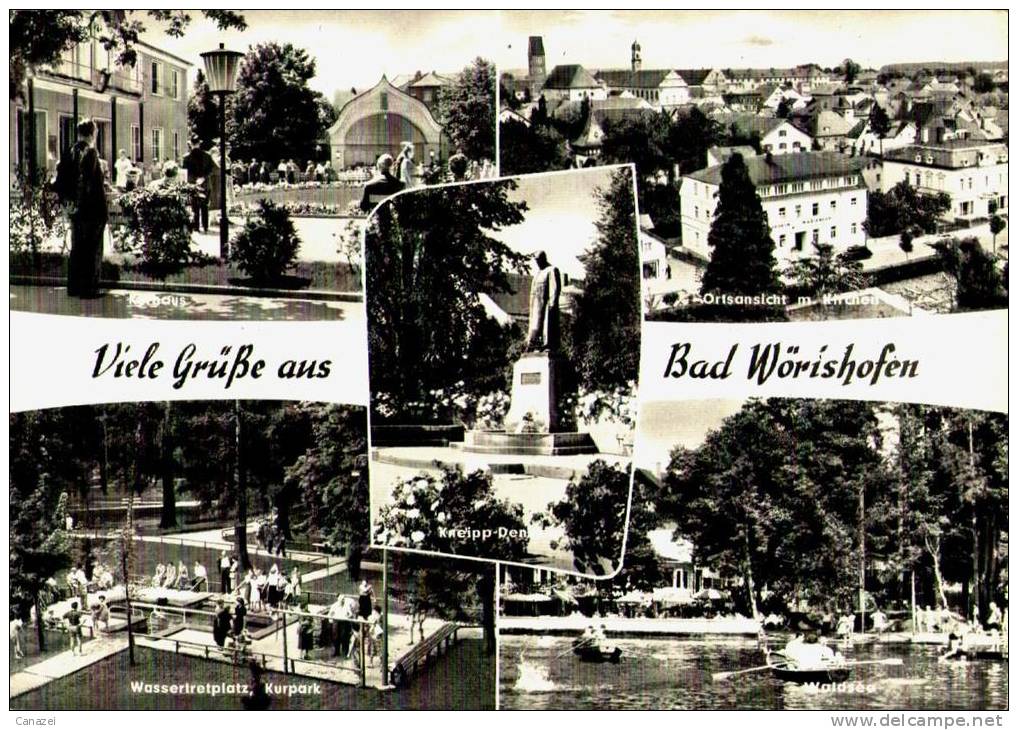 AK Bad Wörishofen: Waldsee, Wassertretplatz, Kurpark, Gel Um 1968 - Bad Wörishofen