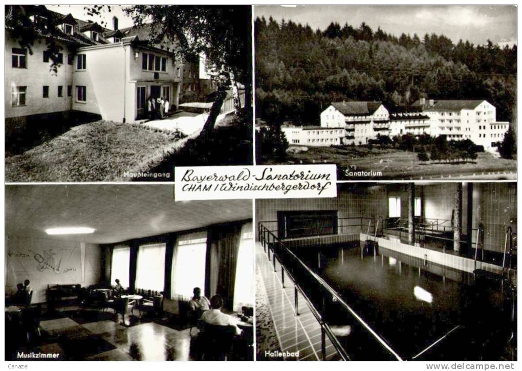 AK Cham-Windischbergerdorf, Bayerwald-Sanatorium, Gel 1963 - Cham