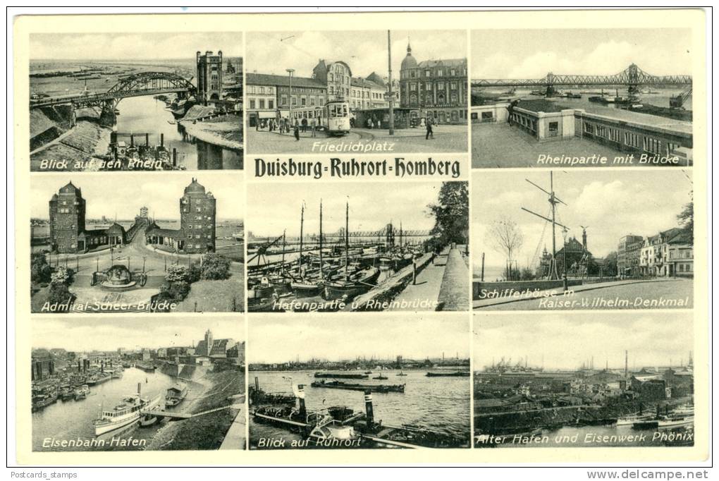 Duisburg-Ruhrort-Homberg, Mehrbild AK, Um 1930/40 - Duisburg
