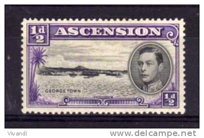 Ascension - 1938 - George VI ½d Definitive (Perf 13½) - MH - Ascension (Ile De L')