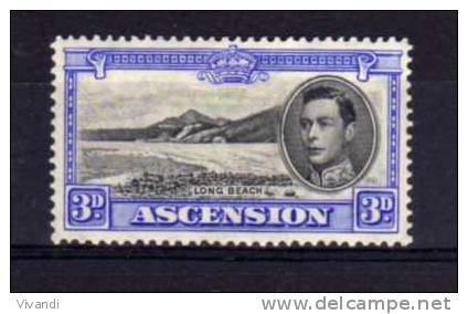 Ascension - 1938 - George VI 3d Definitive (Perf 13½) - MH - Ascension (Ile De L')