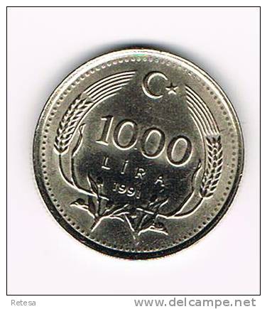 TURKIJE  1000  LIRA   1991 - Turkey