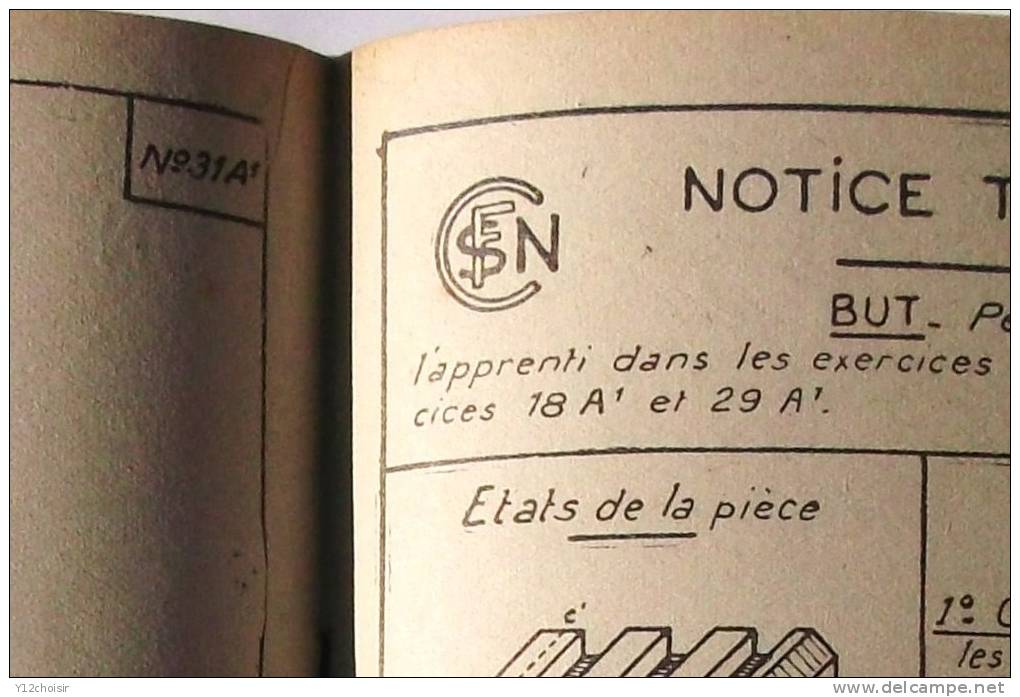 CARNET D ATELIER SNCF 1947 SOCIETE NATIONALE DES CHEMINS DE FER CAHIER TRAIN WAGON  GARE - Railway & Tramway