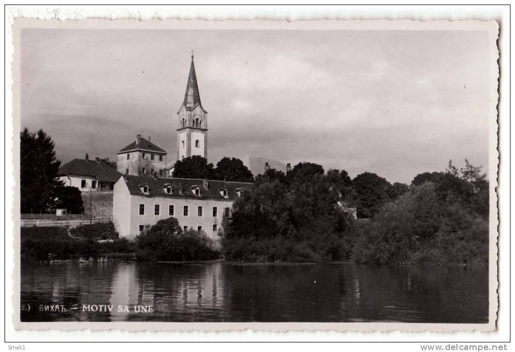 EUROPE BOSNIA BIHA&#262; MOTIV FROM RIVER UNA OLD POSTCARD - Bosnie-Herzegovine