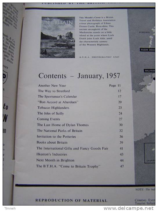 COMING EVENTS IN BRITAIN JANUARY1957- Publicité - Last Day Of DYLAN THOMAS - Andere & Zonder Classificatie