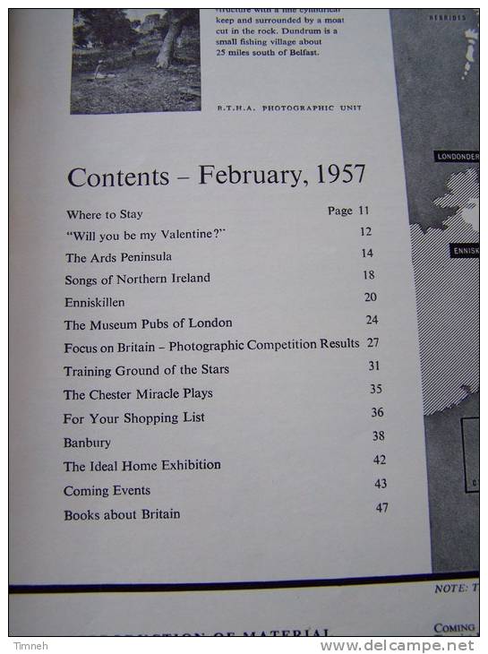 COMING EVENTS IN BRITAIN FEBRUARY1957- Publicité - MUSEUM PUBS - Autres & Non Classés
