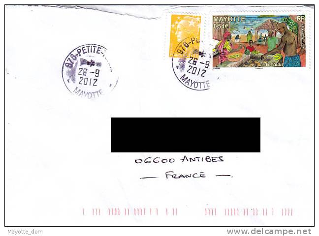 MAYOTTE 2012 Lettre Affr Mixte Voule Marianne Beaujard - Andere & Zonder Classificatie