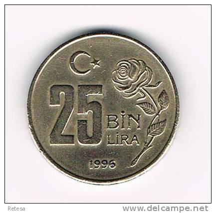 TURKIJE  25 BIN  LIRA   1996 - Turquie