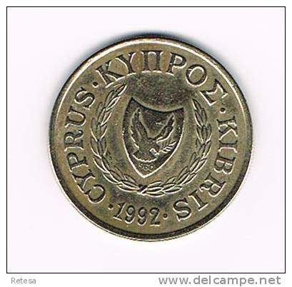 CYPRUS  10 CENTS   1992 - Zypern