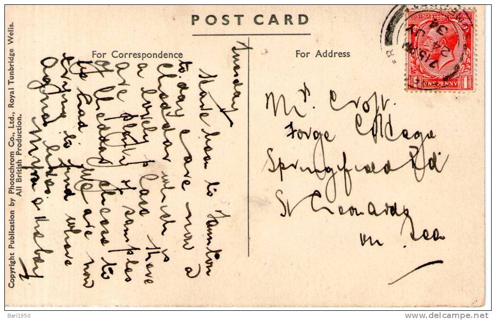 Beatiful Old Post Card    " CHEDDAR CASTLE ROCK " - Cheddar
