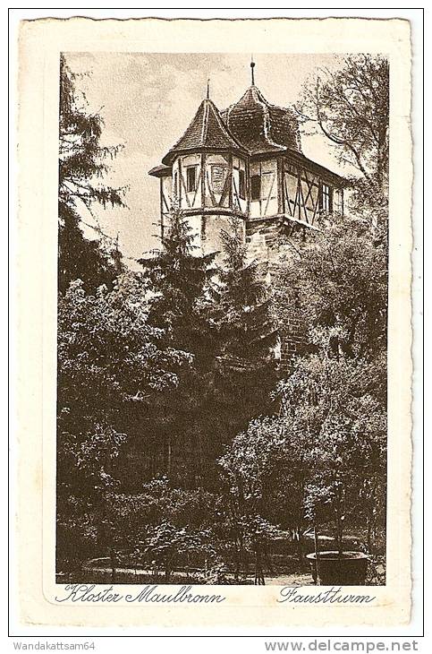 AK 79651 Kloster Maulbronn Faustturm 21.VII.32 (Kartenschreibdatum) Briefmarke Entfernt Nach Leipzig - Pforzheim