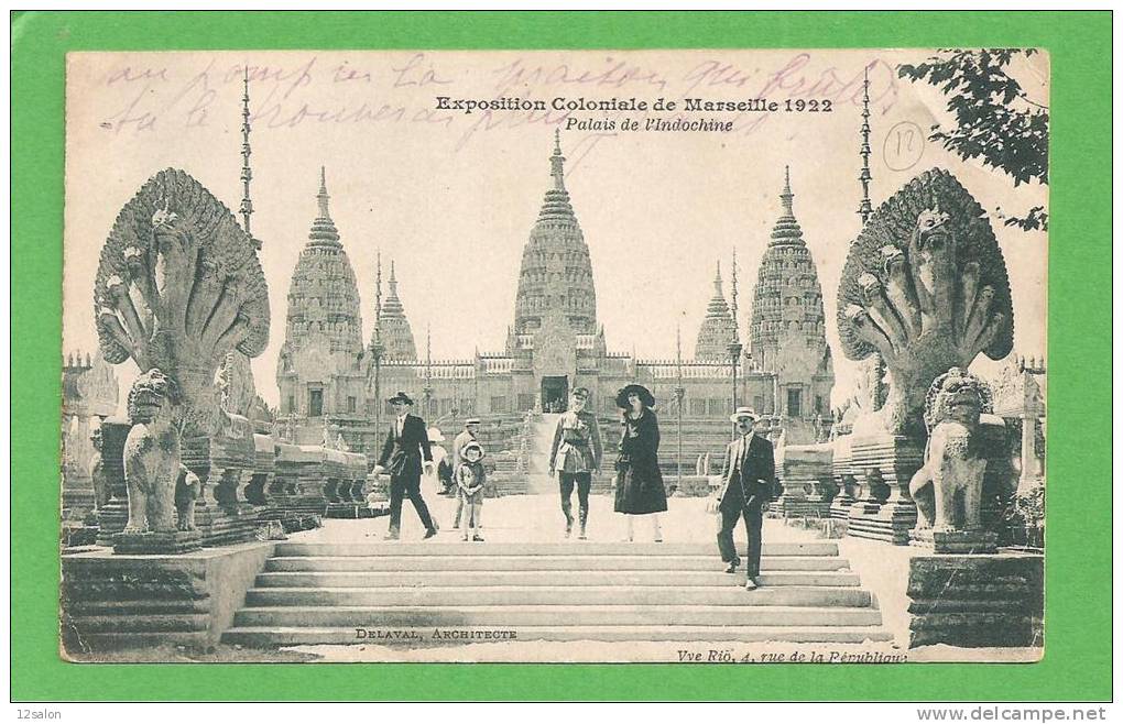 EXPOSITION COLONIALE DE MARSEILLE  PALAIS D' INDOCHINE - Exposiciones Coloniales 1906 - 1922