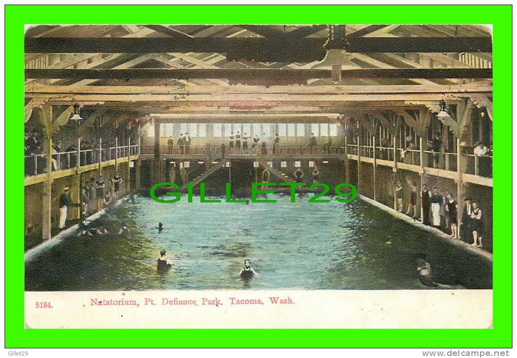 TACOMA, WA - NATATORIUM, PT. DEFIANCE PARK - ANIMATED - TRAVEL IN 1910 - - Tacoma