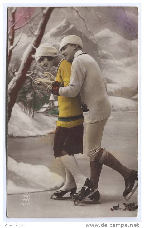 Figure Skating, Ice, Lovers, 1930. - Pattinaggio Artistico
