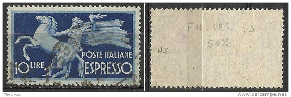 # Espresso 10 Lire Filigrana Ruota 1° Tipo NS Con Filigrana Lettere 6/10 A Destra - Express/pneumatic Mail