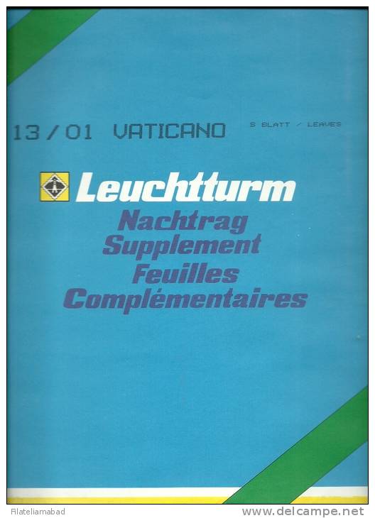 VATICANO- SUPLEMENTO LEUCHTTURM AÑO 2001 CON ESTUCES HAWID TRANSPARENTA. - Pre-Impresas