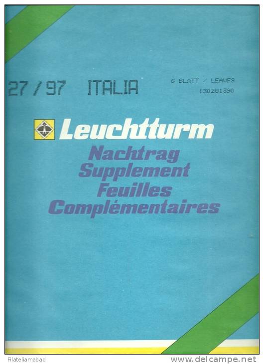 ITALIA- SUPLEMENTO LEUCHTTURM AÑO 1997 SIN ESTUCES HAWID TRANSPARENTA. - Pre-Impresas