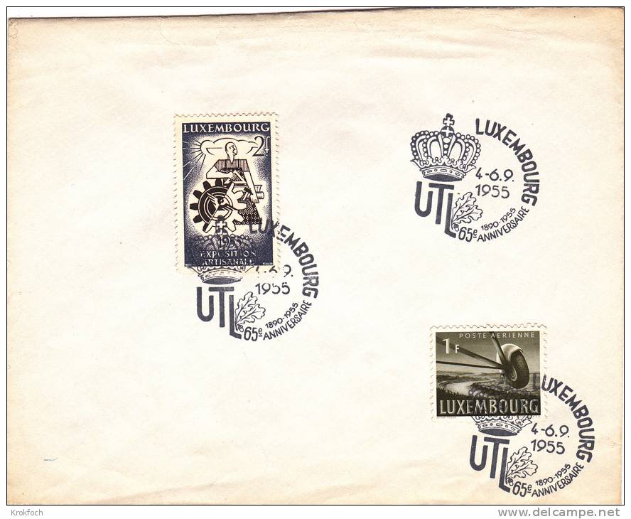 Luxembourg 1955 - UTL - Couronne Crown - Lettre Brief Letter - Maschinenstempel (EMA)