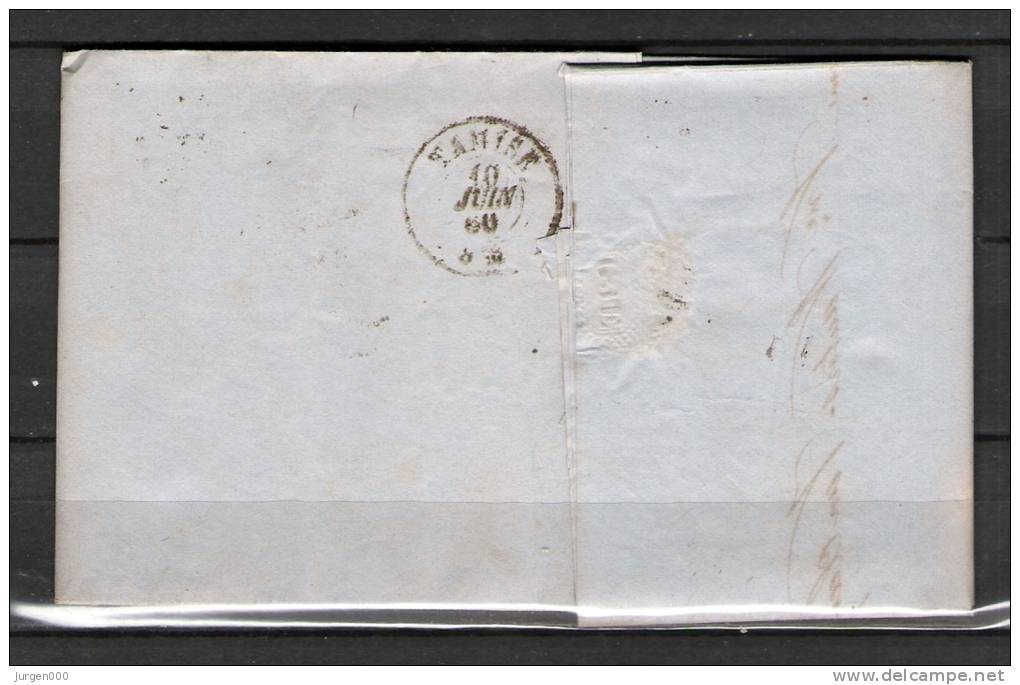 Nr 17 Op Brief Van Anvers Naar Tamise 09/06/1866 - L 12 Anvers (GA5052) - 1865-1866 Profiel Links