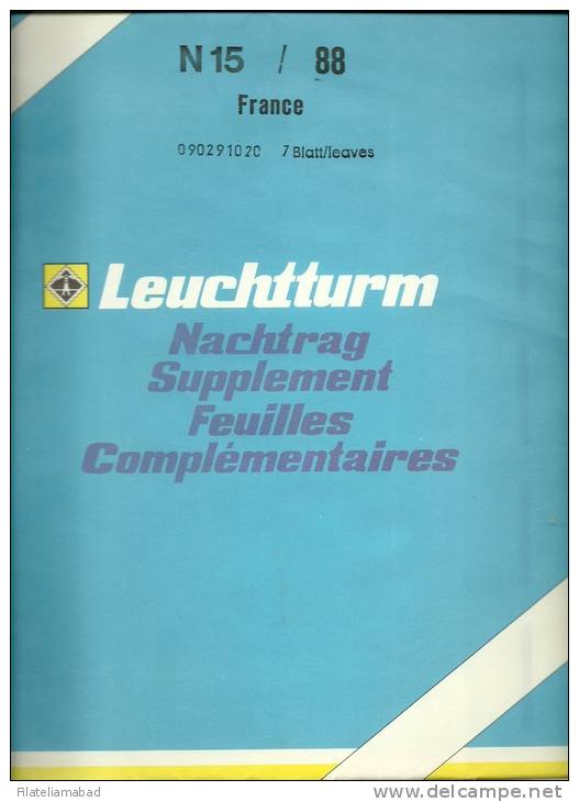 FRANCE- SUPLEMENTO LEUCHTTURM AÑO 1988 SIN ESTUCES HAWID TRANSPARENTA. - Pre-Impresas