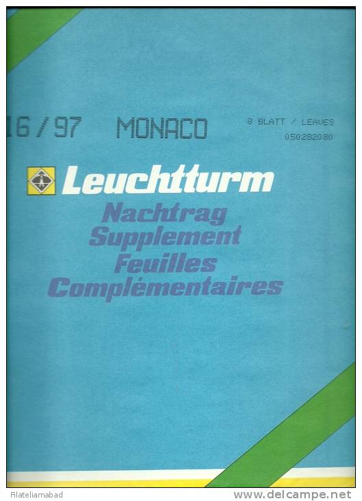 MONACO- SUPLEMENTO LEUCHTTURM AÑO 1997 SIN ESTUCES HAWID TRANSPARENTA. - Pre-Impresas