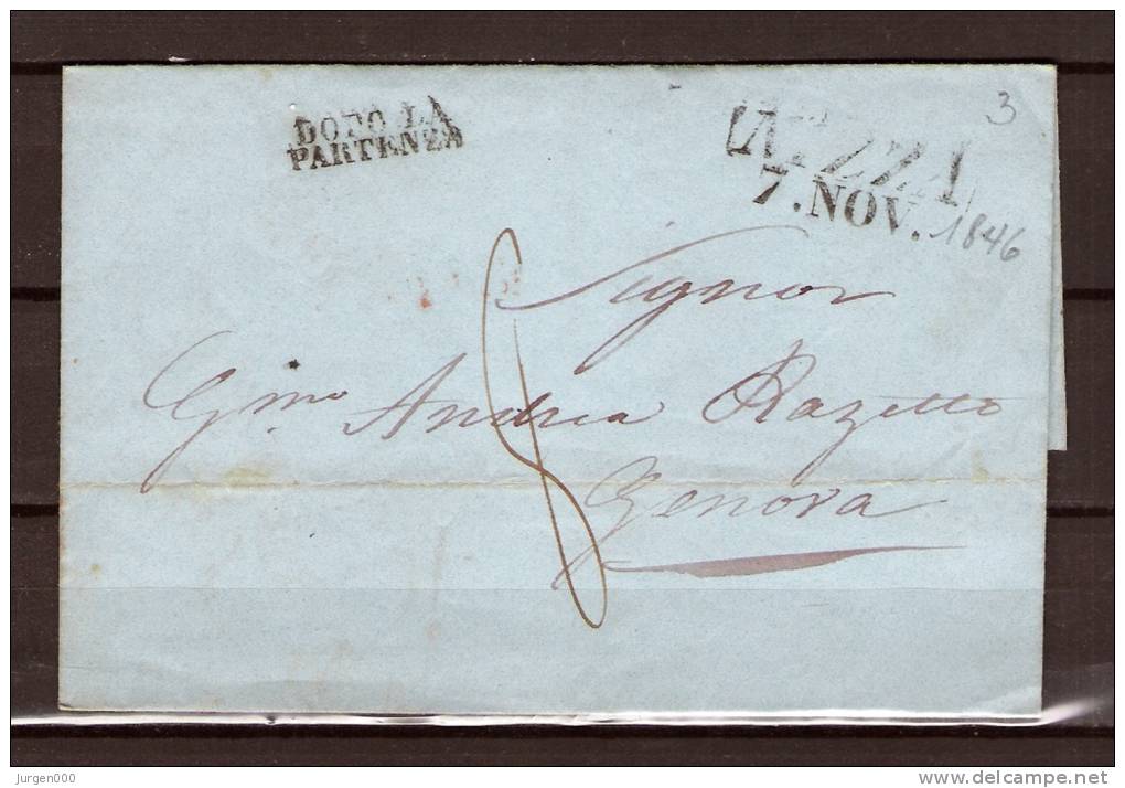 Prefilatelica 1846 NIZZA (FRANCIA) Per GENOVA (GA5342) - 1. ...-1850 Prefilatelia