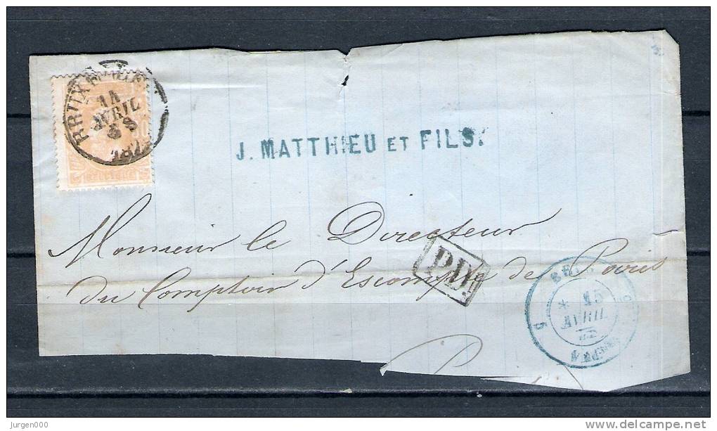 Nr 33 Op Briefstukje Van Bruxelles PD 14/04/1870 (GA5219) - 1869-1883 Léopold II