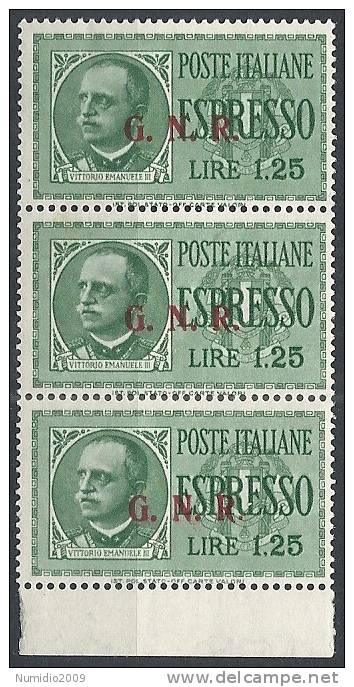 1943-44 RSI ESPRESSO BRESCIA 1,25 LIRE III TIPO VARIETà LEGGI MNH ** - RSI019 - Express Mail