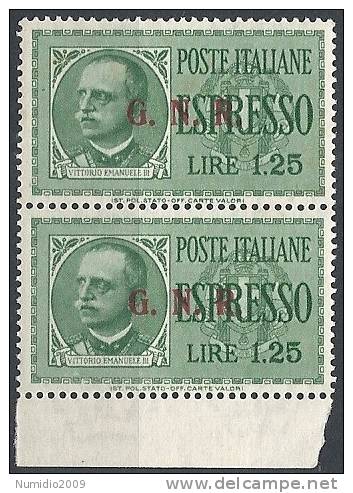 1943-44 RSI ESPRESSO BRESCIA 1,25 LIRE III TIPO VARIETà LEGGI MNH ** - RSI019-2 - Poste Exprèsse