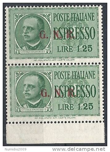 1943-44 RSI ESPRESSO BRESCIA 1,25 LIRE III TIPO VARIETà LEGGI MNH ** - RSI022-3 - Express Mail