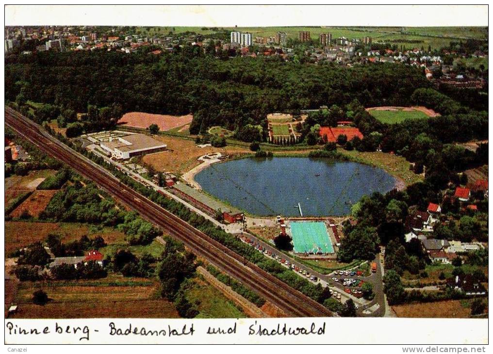 AK Pinneberg, Badeanstalt Und Stadtwald, Gel - Pinneberg