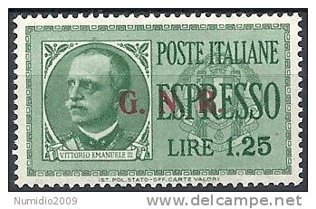 1943-44 RSI ESPRESSO BRESCIA 1,25 LIRE III TIPO VARIETà LEGGI MNH ** - RSI022-5 - Express Mail