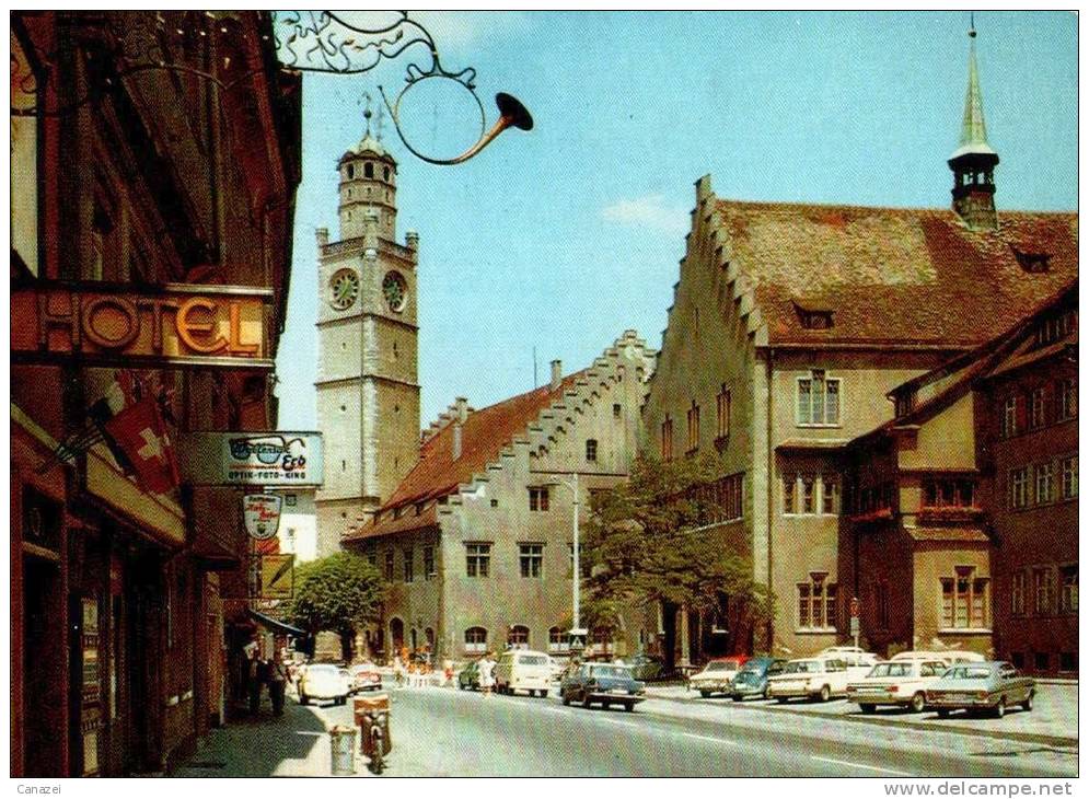 AK Ravensburg, Marienplatz Mit Blaserturm Und Rathaus, Gel 1973 - Ravensburg