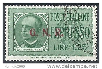 1943-44 RSI USATO ESPRESSO BRESCIA 1,25 LIRE III TIPO VARIETà LEGGI - RSI026-4 - Poste Exprèsse