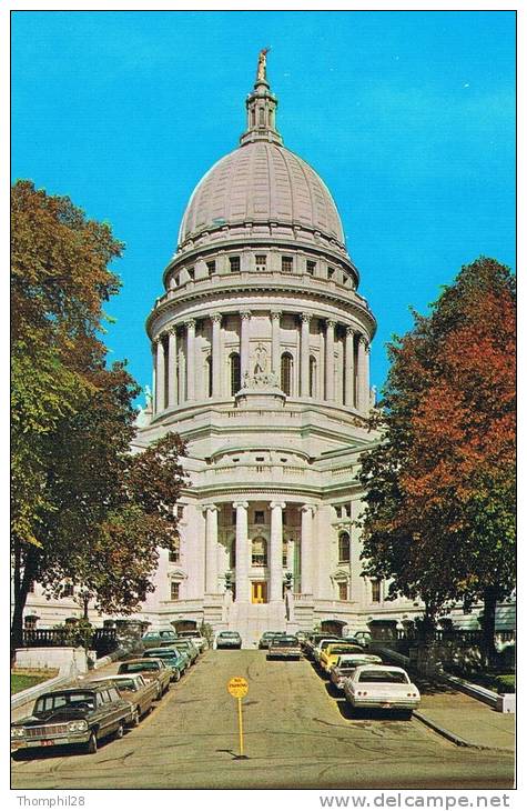 MADISON - WISCONSIN - STATE CAPITOL, Massive Granite Dome , West Washington Avenue - TBE, Neuve, 2 Scans - Madison