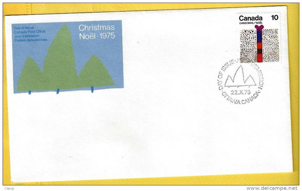 1975 - CANADA - FDC- CHRISTMAS NOEL 1975 - 22.X.75 - 1971-1980