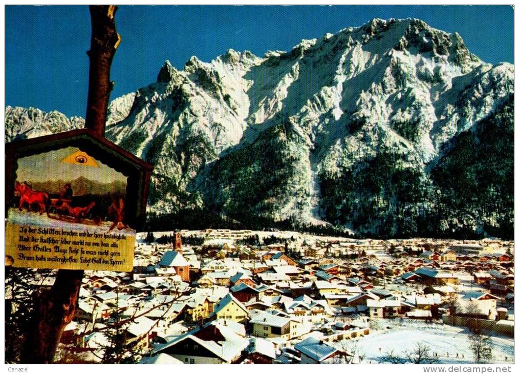 AK Mittenwald Gegen Karwendelgebirge, Gel 1966 - Mittenwald