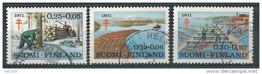 Finlande 1971 N° 651/653 Oblitérés  Surtaxe Pour Lutte Anti Tuberculose Exploitation Des Forets - Used Stamps