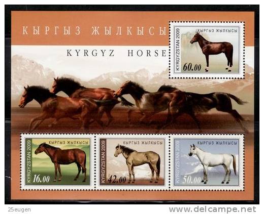 KYRGYZSTAN 2009 HORSES MS  MNH  /ZX/ - Kirghizstan