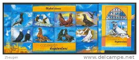 UZBEKISTAN  2005 PIGEONS  Michel NO:569-576 BL.37  MNH  /ZX/ - Uzbekistan