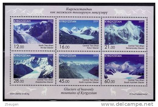 KYRGYZSTAN 2009 GLACIERS OF HEAVENLY MOUNTAINS MS   MNH  /ZX/ - Kirghizistan